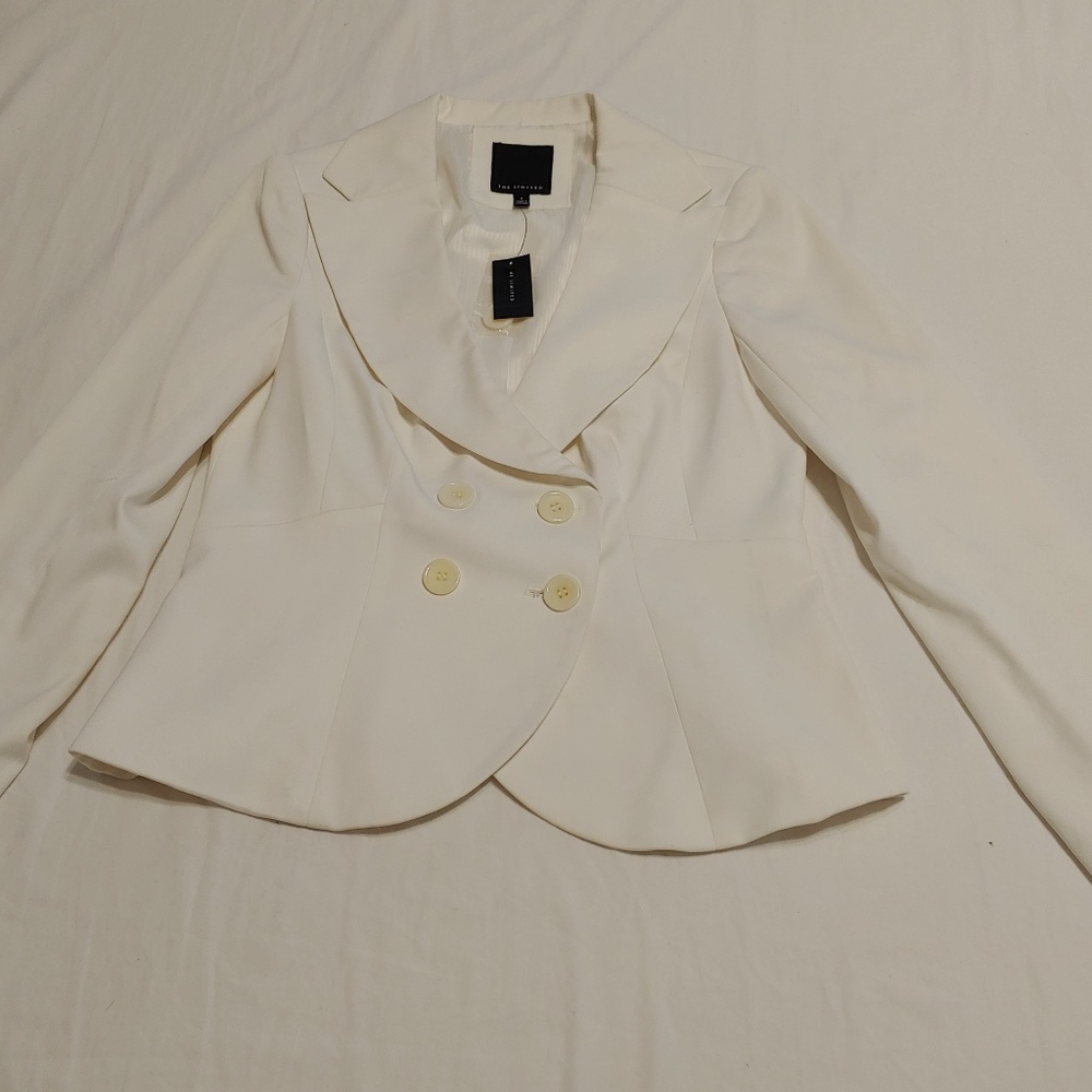 NWT White Double Breasted Blazer The Limited S